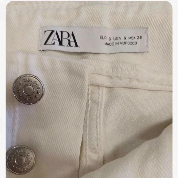 Zara White Button Fly High  Rise Walking Shorts Size Small - Picture 8 of 9